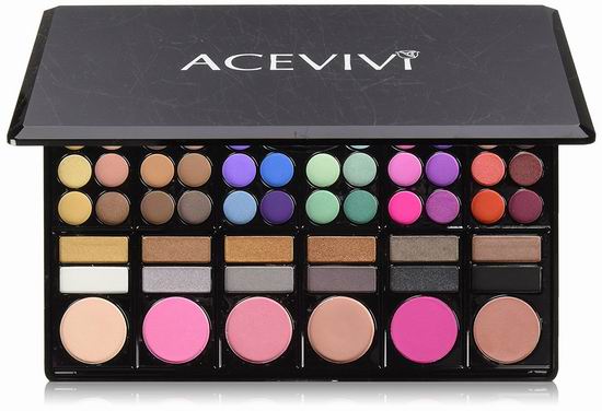  历史新低！ACEVIVI 78色 专业眼唇腮红盘 11.99加元清仓！再送价值7.99加元化妆刷5件套！