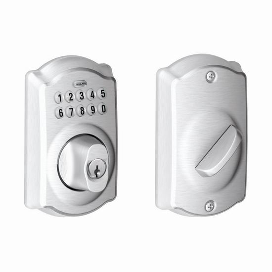  Schlage 西勒奇 BE365 CAM 缎面镀铬 密码门锁5.8折 104.22加元包邮！