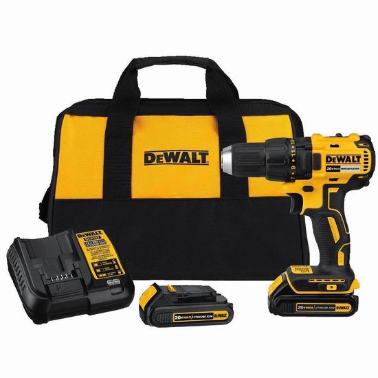  DEWALT 得伟 DCD777C2 20伏 Max 紧凑型无刷电钻套装5.6折 124.14加元包邮！