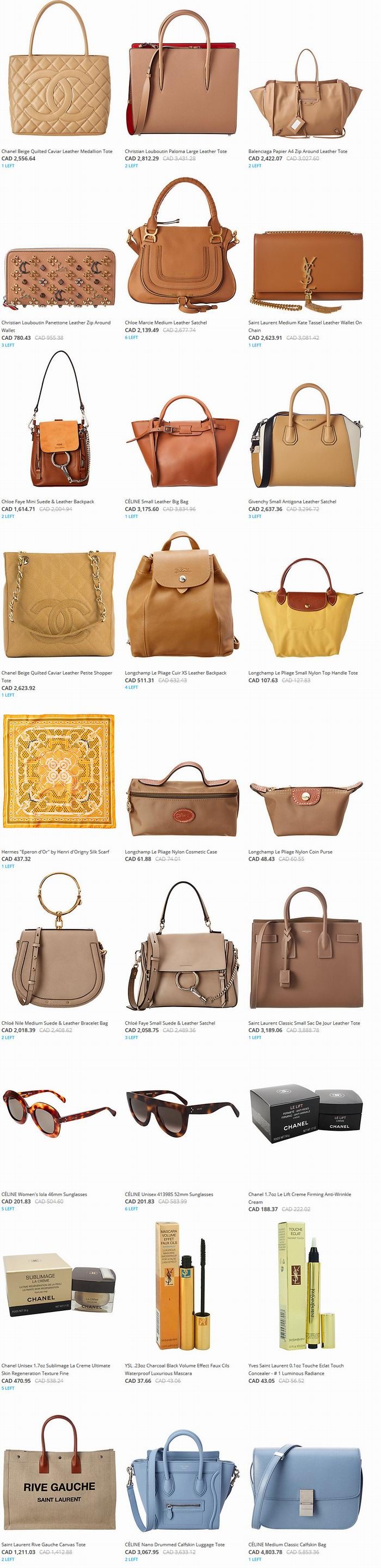 精选 Celine、Chloe、Givenchy、Balenciaga等品牌美包、太阳镜、美妆 5.3折起特卖！