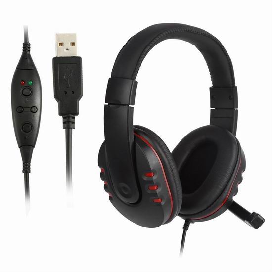  LESHP USB PC/PS3/PS4 头戴式耳机 7.99加元限量特卖！