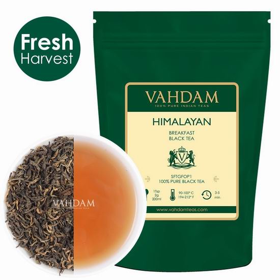  历史新低！Vahdam Teas 喜马拉雅早餐红茶3.53盎司 11.99加元！
