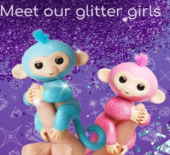  销量冠军！WowWee Fingerlings Glitter 闪亮系列 互动指尖宠物 手指猴 7.63加元起！