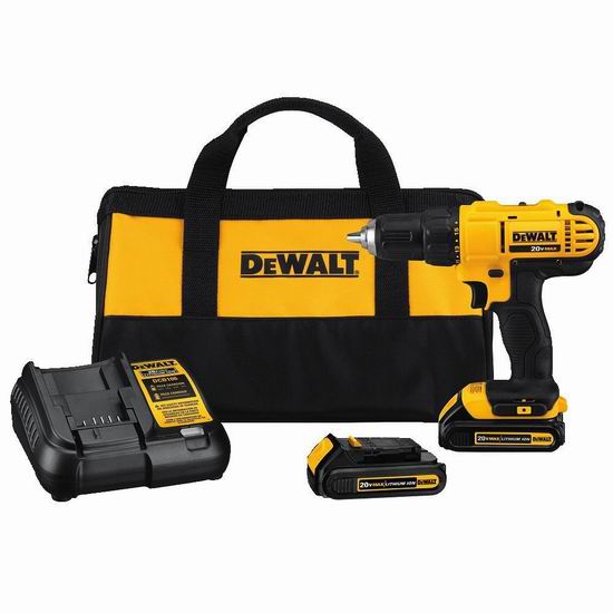  DEWALT 得伟 DCD771C2 20伏 Max 紧凑型电钻套装5.1折 100.93加元包邮！