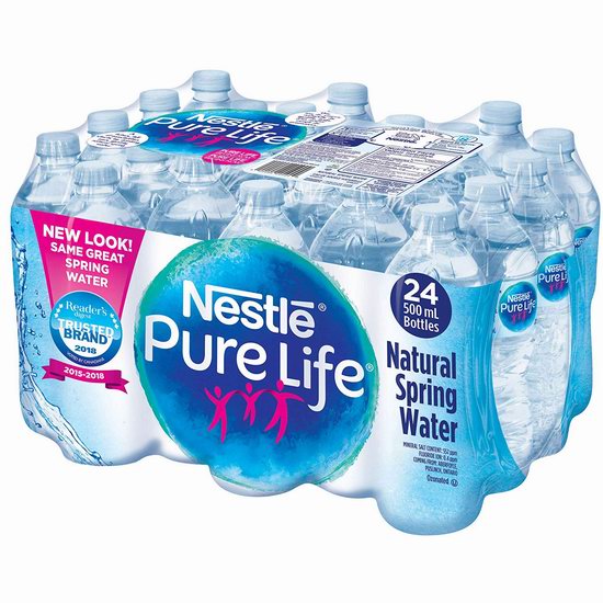  Nestle 雀巢 Pure Life 100%纯天然矿泉水（24瓶x500ml）4.1折 2.47加元！