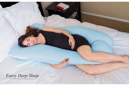  历史新低！Meiz U Shape 蓝色纯棉 U型身体支撑枕/孕妇身体枕 55.66加元限量特卖并包邮！
