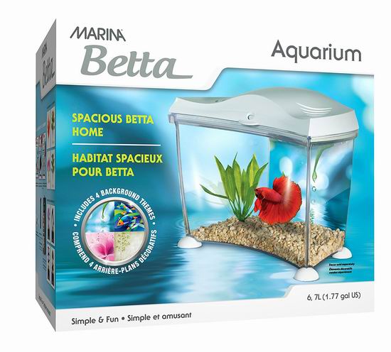  Marina Betta 6.7升 斗鱼水族箱4折 28.08加元限量特卖并包邮！