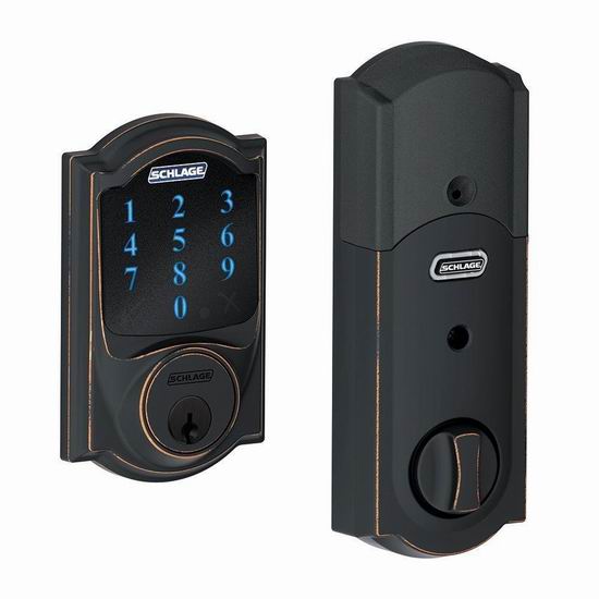  Schlage BE469NXCAM716 触控式 无线智能警报 密码门锁4.9折 159.99加元包邮！