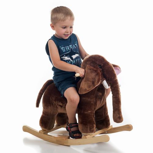  Happy Trails M370020 大象 儿童绒面摇摇椅 39.55加元，原价 53.37加元，包邮