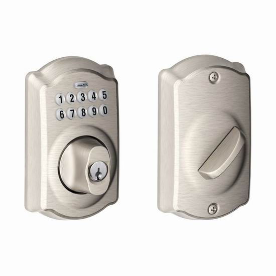  近史低价！Schlage 西勒奇 BE365VCAM619 家用电子密码门锁6.4折 115.92加元包邮！