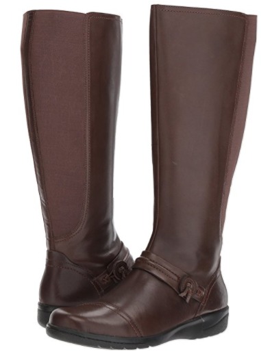  白菜价！Clarks Cheyn Whisk Knee 女式真皮长筒靴（5-6码）2折 47.48加元起包邮！2色可选！