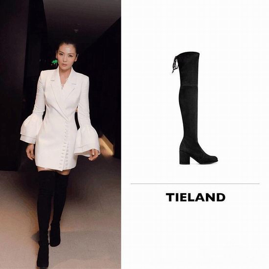  刘涛同款！Stuart Weitzman Tieland 粗跟 女式过膝长筒靴6.2折 648.56加元包邮！2色可选！