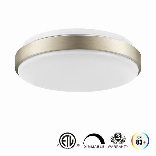  LVWIT 11寸 100瓦等效 LED节能 可调亮度 圆形吸顶灯 24.99加元限量特卖！