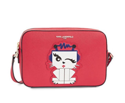  Karl Lagerfeld Paris超可爱猫咪图案斜挎包 135.66加元，原价 228加元，包邮