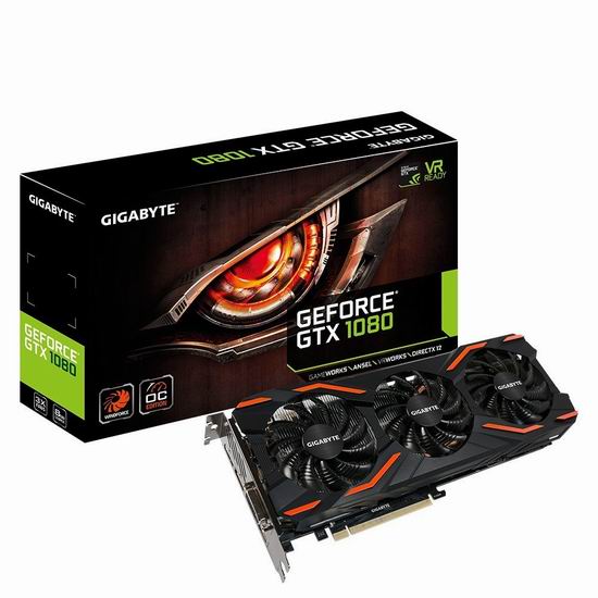  历史新低！Gigabyte 技嘉 GeForce GTX 1080 Windforce OC 8G  疯魔版 独立游戏显卡 609.96加元包邮！会员专享！