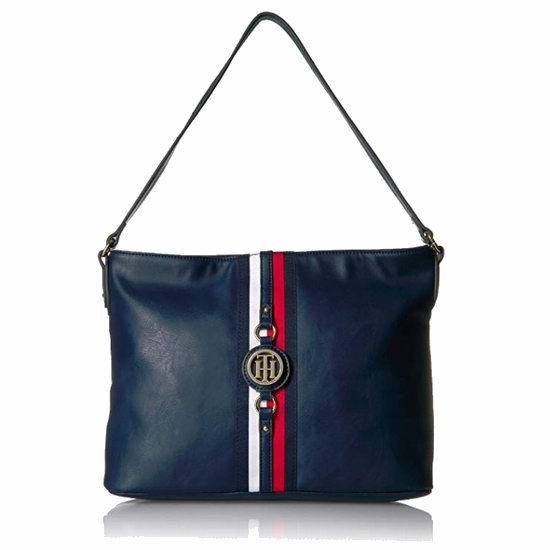 Tommy Hilfiger Purse 海军蓝 经典条纹手提包5.4折 68.43加元包邮！