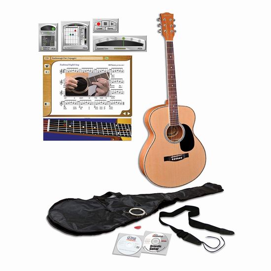  历史新低！eMedia Teach Yourself 40英寸 全尺寸吉他+自学课程套装3.8折 75.22加元包邮！