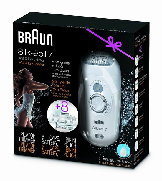  历史新低！Braun 博朗 Silk-epil 7 7-561 干湿两用晶轮美体刀/脱毛器5折 65加元包邮！送比基尼剃毛器！