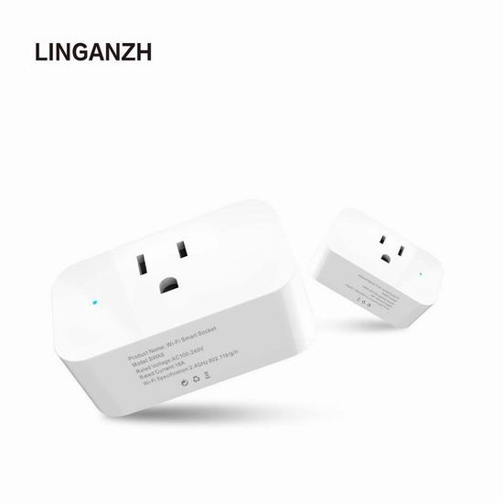  LINGANZH WiFi智能插座2件套 18加元限量特卖！单个装10.15加元！