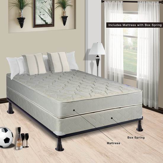  白菜价！历史新低！Continental Sleep Hollywood 9英寸 Twin弹簧床垫+床盒套装4.2折 155.04加元包邮！