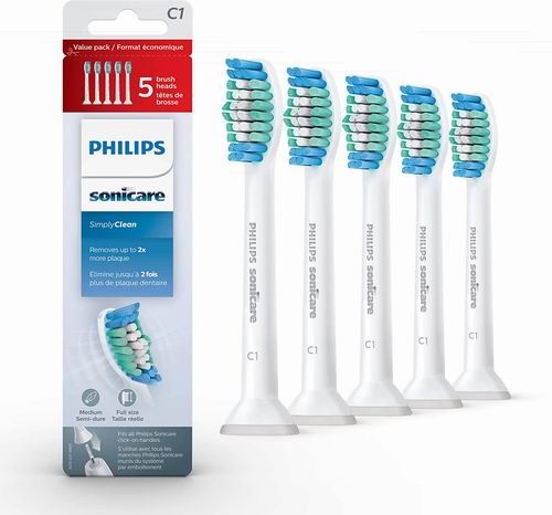  Philips 飞利浦 Sonicare HX6015/03 声波震动牙刷头5件套5.6折 32.72加元