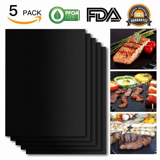  Everteco 不粘BBQ烧烤垫5件套超值装 14.33加元限量特卖！