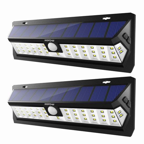 历史新低！Mpow 42 LED 超亮 太阳能防水运动感应灯2件套3.7折 29.99加元！