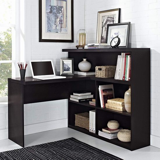  历史新低！Altra Furniture Trillium Way 咖啡色L型书桌+书柜组合5折 201.97加元包邮！