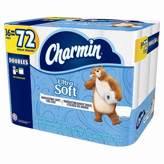  Charmin Ultra Soft 超软双层卫生纸36卷装 16.49加元包邮！