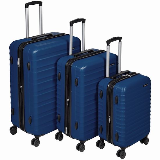  AmazonBasics 20/24/28寸 可扩展 硬壳 拉杆行李箱3件套 158.66加元包邮！3色可选！