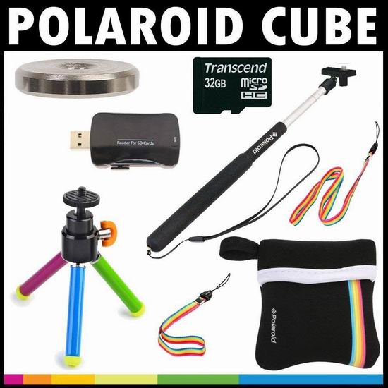  历史新低！Polaroid Cube运动相机专用配件豪华套装 24.95加元清仓！MicroSD卡的价格购到9个配件！