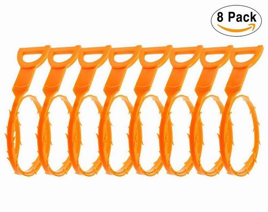  Everteco 20英寸 水槽下水道 毛发疏通器/清洁钩8件套 10.19加元限量特卖！