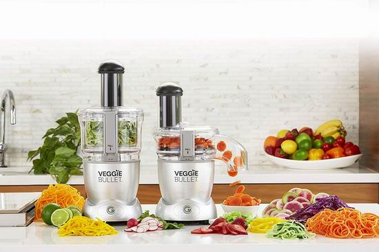  金盒头条：Nutri Veggie Bullet 切碎/切丝/切片 三合一食物料理机12件套 129.99加元包邮！