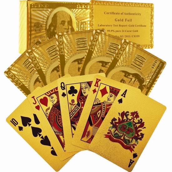  历史新低！Trademark Poker 24K 纯金 扑克牌2.8折 5.67加元！