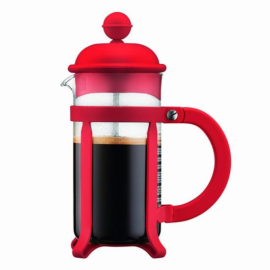  历史新低！Bodum Java 红色 法式咖啡压滤壶5.5折 10.99加元！