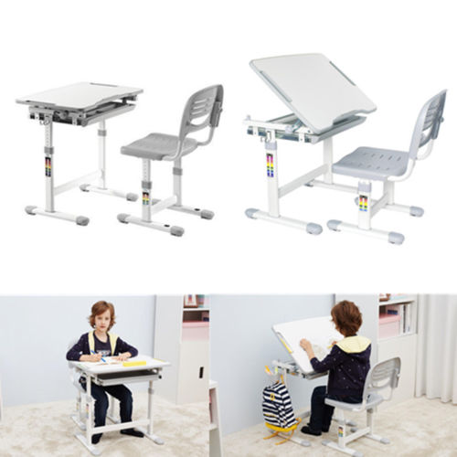  PrimeCables 可调高度 人体工学 儿童（3-14岁）书桌+椅子套装 79.99加元包邮！3色可选！
