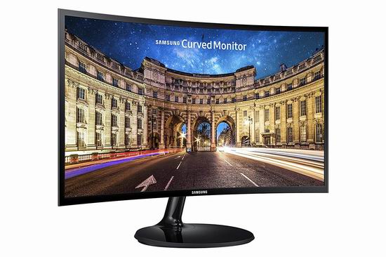  Samsung 三星 LC24F390FHNXZA 24英寸 曲面屏 超薄游戏显示器4.2折 118加元包邮！