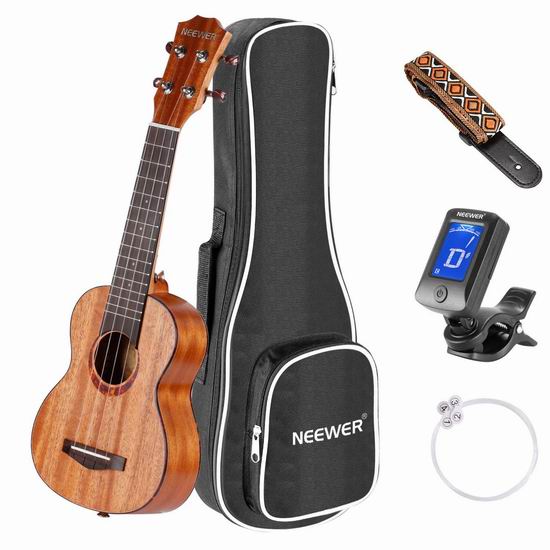  历史新低！Neewer Soprano 23英寸 专业Ukulele 夏威夷小吉他/尤克里里超值装 49.59加元包邮！免税！