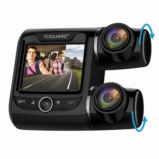  TOGUARD Uber 1080P+1080P 前后双摄 340度全景覆盖 行车记录仪 84.99加元限量特卖并包邮！