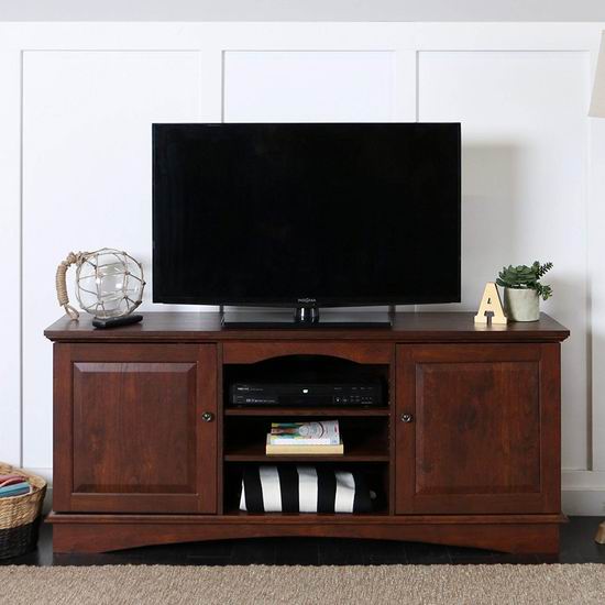  历史新低！Walker Edison 60英寸 棕色电视柜 197.99加元！兼容65英寸以内电视！