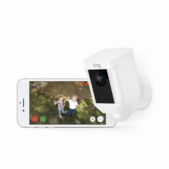  黑五价！历史新低！Ring Spotlight Cam 双向语音/警笛 家庭安防摄像头 179.99加元包邮！2色可选！