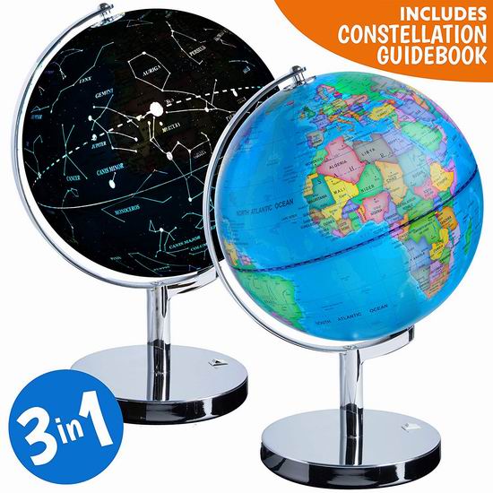  USA Toyz 三合一 LED夜灯 星球地球仪 59.99加元限量特卖并包邮！