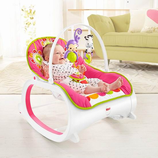  Fisher-Price 费雪 Infant-to-Toddler 五彩花卉 婴幼儿震动安抚摇椅 49.63加元包邮！