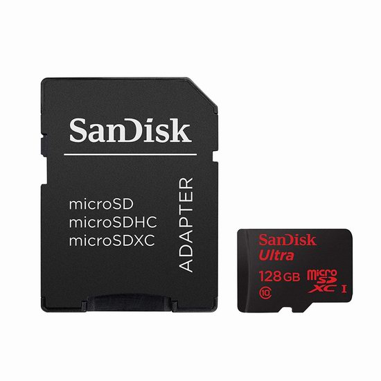  历史新低！SanDisk 闪迪 Ultra 128GB microSDXC UHS-I 闪存卡4.3折 34.99加元！送SD适配器！
