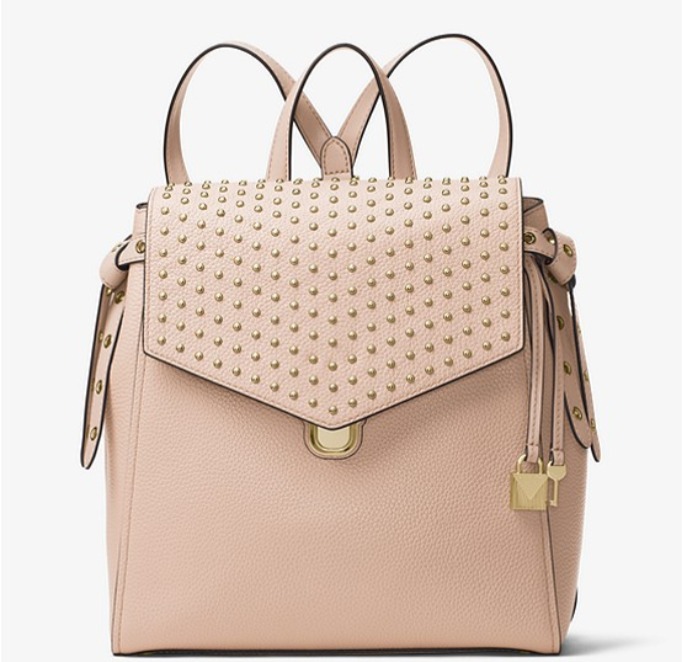  上学逛街两不误! MICHAEL KORS Bristol中号铆钉皮质双肩包 111.94加元（2色），原价 398加元，包邮
