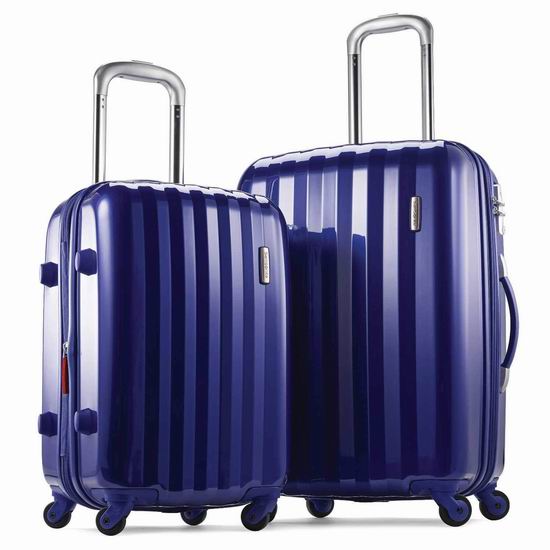  Samsonite 新秀丽 Prism 全PC 时尚蓝色 硬壳拉杆行李箱（20/24寸）2件套3.8折 165.19加元包邮！