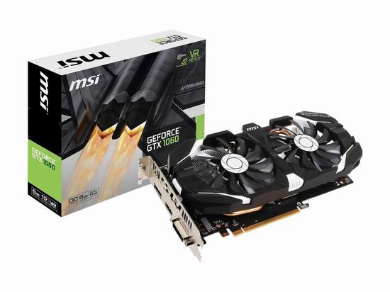  历史新低！MSI 微星 GeForce GTX 1060 6GT 游戏显卡5.6折 299.97加元包邮！会员专享！