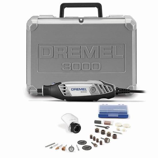  历史最低价！万能神器 Dremel 琢美 3000-1/25  变速电磨工具套装5折 59.99加元包邮！