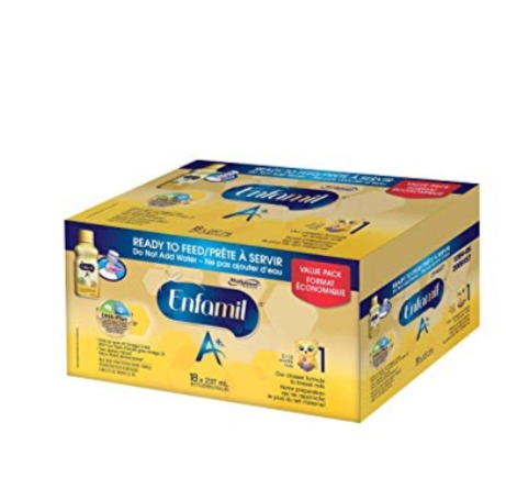  Enfamil 美赞臣 A + 1段/2段 18瓶婴儿配方液体奶 47加元起（18 x 237mL），原价 52.98加元，包邮
