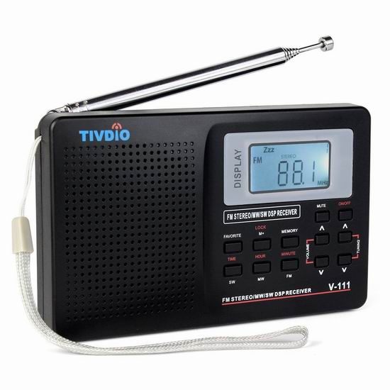  TIVDIO V-111 便携式 SW AM FM 数字收音机 22.09加元限量特卖并包邮！